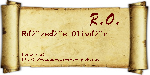 Rózsás Olivér névjegykártya